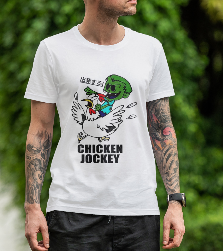 Zombie Chicken Jockey Exclamation Anime T-Shirt