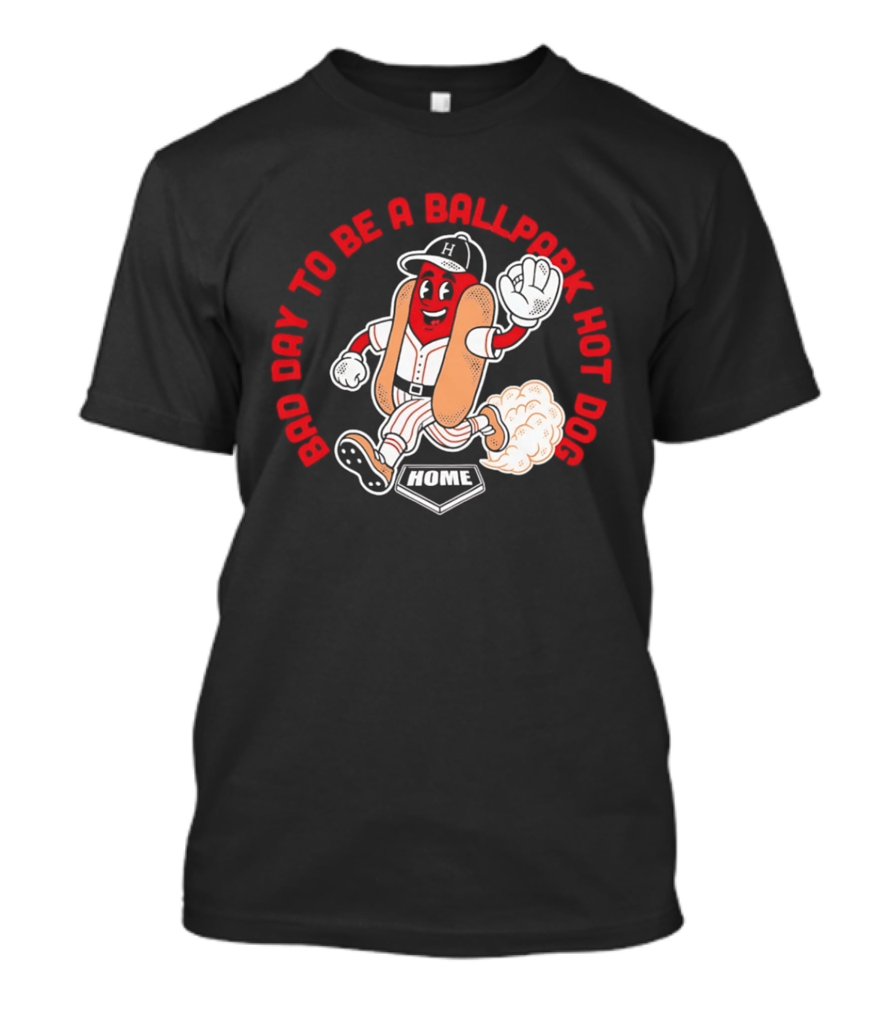 Bad Day To Be A Ballpark Hot Dog Cleveland Baseball Cartoon T-Shirt