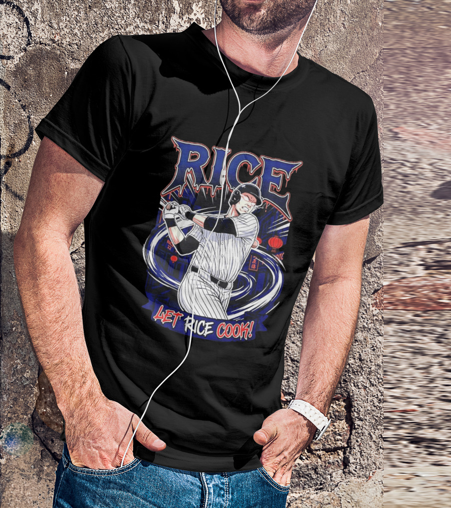 Rice Let Rice Cook New York Yankees Baseball Cartoon T-Shirt