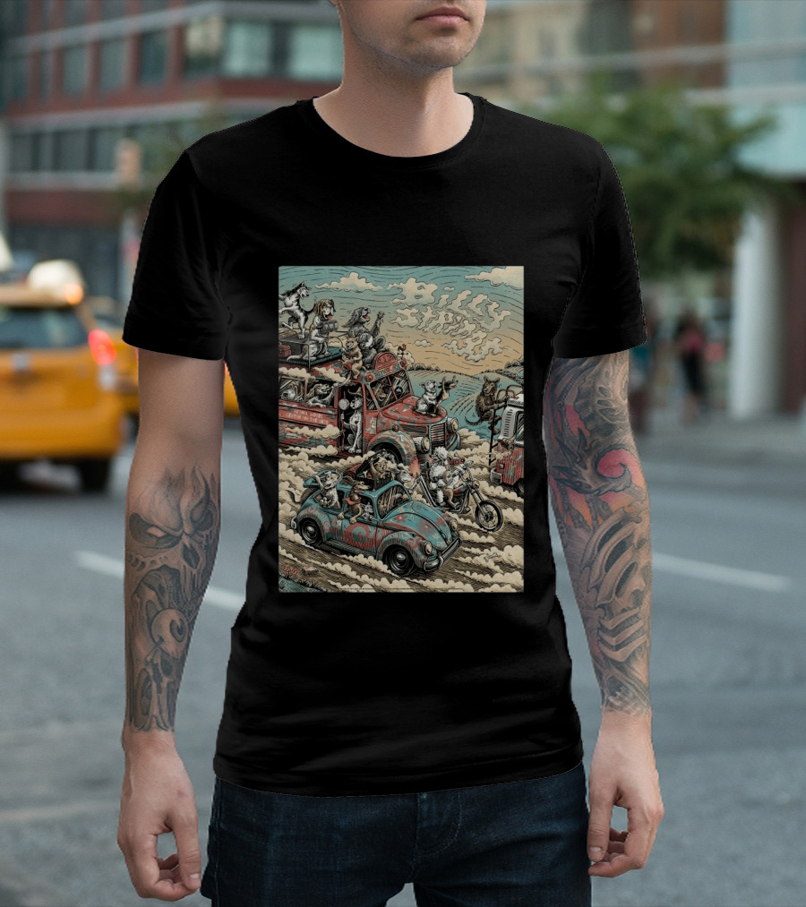 Billy Strings Bethel NY Event August 1 2026 Dylan Goldberger Bethel Woods Center Night 2 Psychedelic Animal Parade T-Shirt