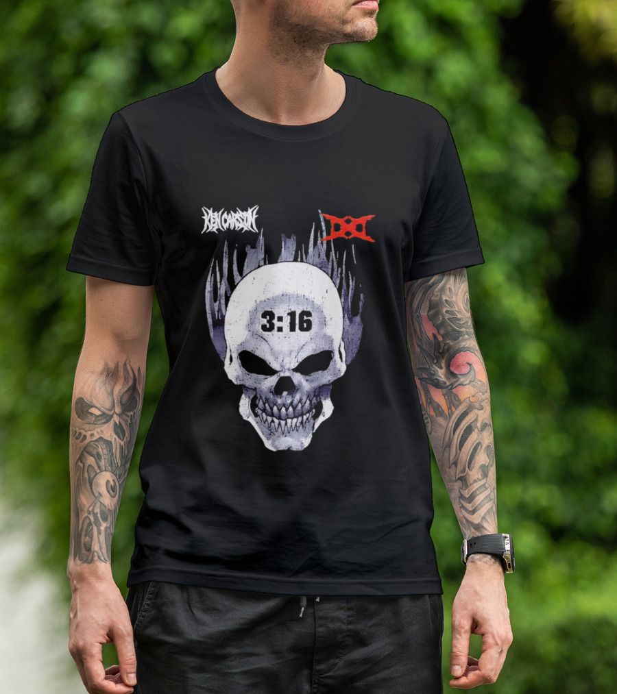 Ken Carson 3:16 Skull Stone Cold Steve Austin WWE T-Shirt