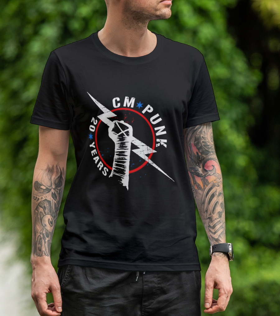 CM Punk 20 Years Lightning Fist WWE T-Shirt
