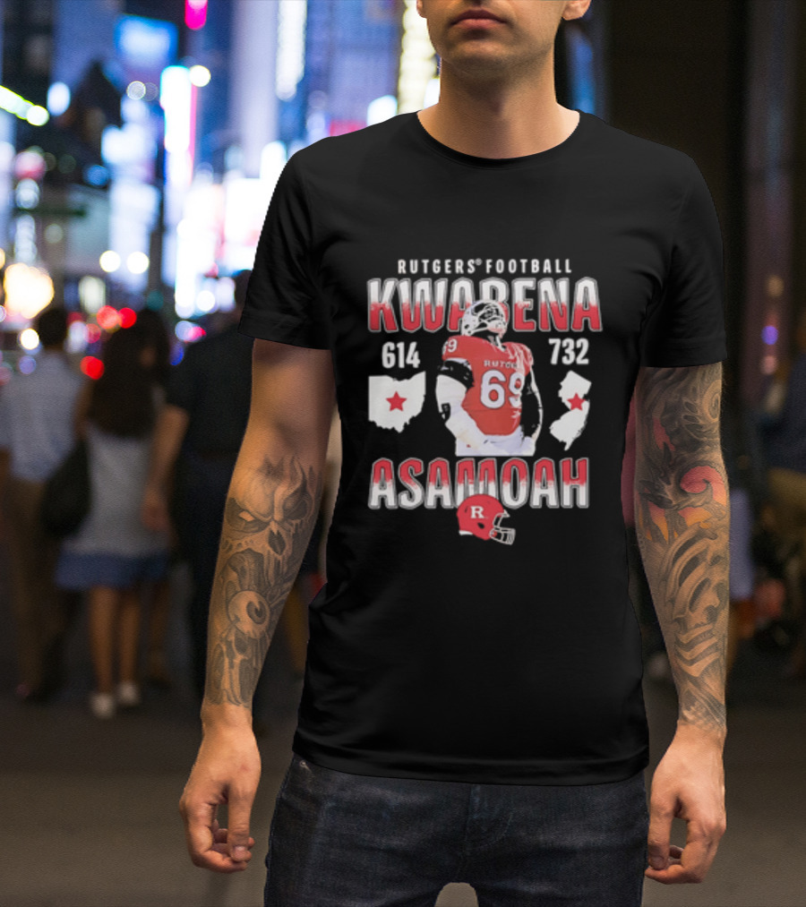 Kwabena Asamoah Rutgers Football 69 Ohio New Jersey 614 732 T-Shirt