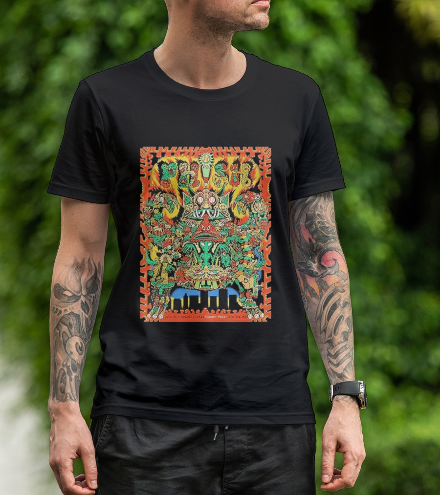 Phish Fenway Park Boston July 31 August 1 2026 Colorful Monster T-Shirt