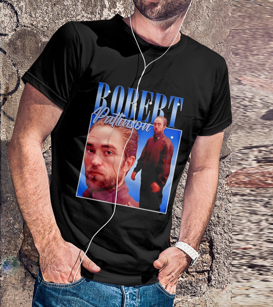 Robert Pattinson Standing Meme Blue Adidas Tracksuit T-Shirt