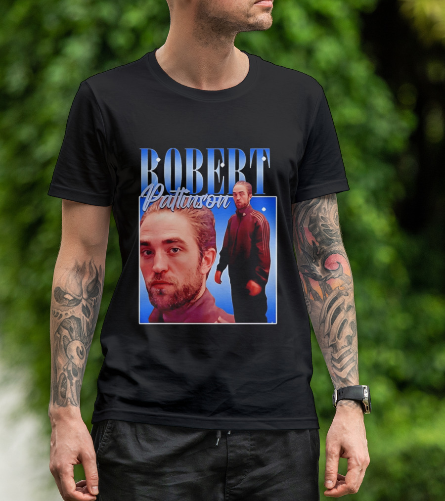 Robert Pattinson Standing Meme Blue Adidas Tracksuit T-Shirt