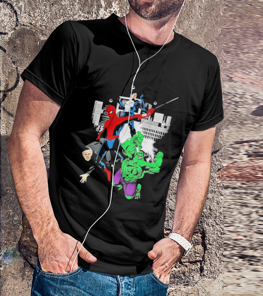 Spider Man The Punisher And The Hulk Marvel Comic Heroes Collage T-Shirt