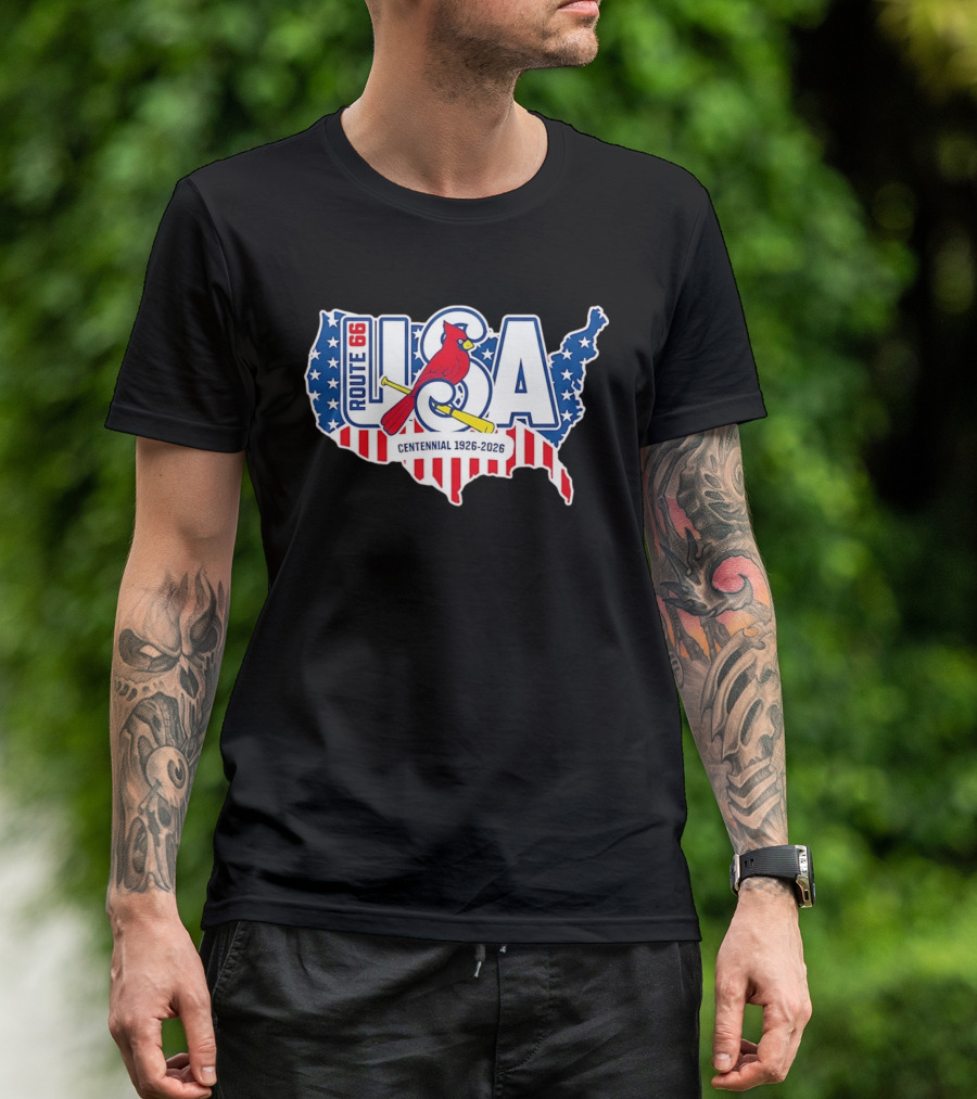 Route 66 USA Centennial 1926 2026 Springfield Cardinals T-Shirt