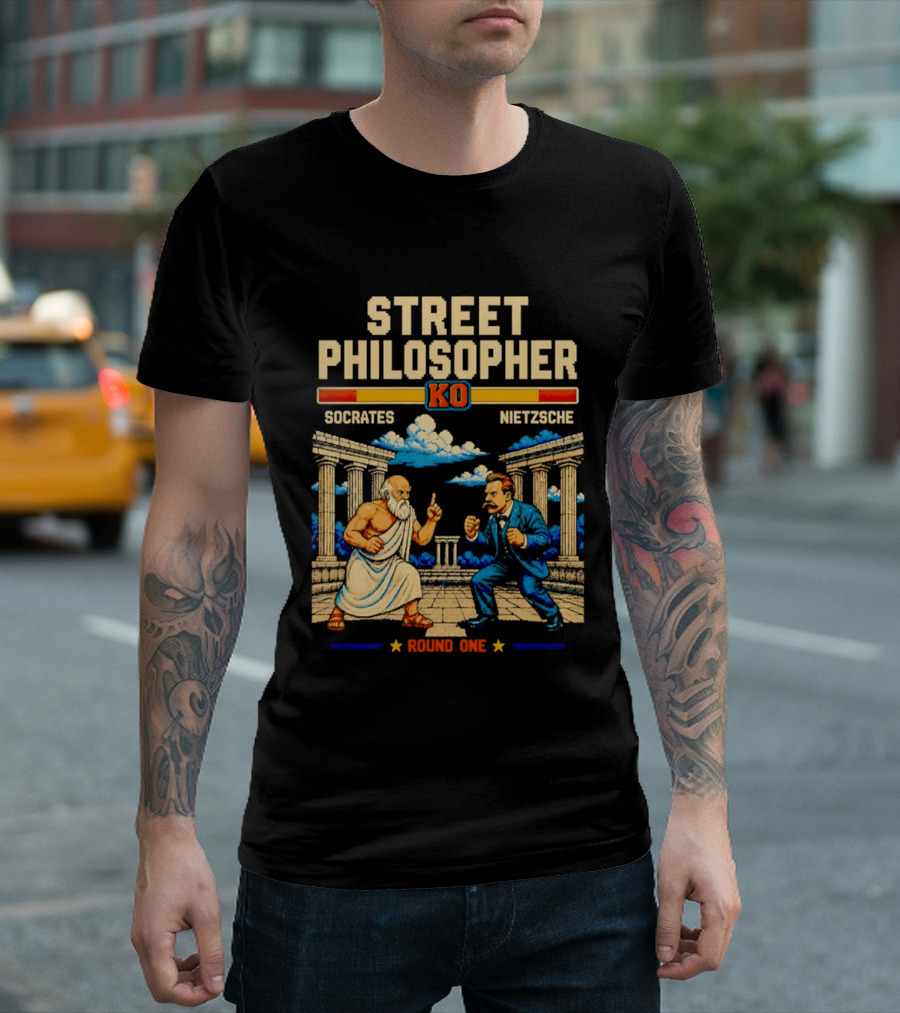 Street Philosopher KO Socrates Nietzsche Round One Colosseum Showdown T-Shirt
