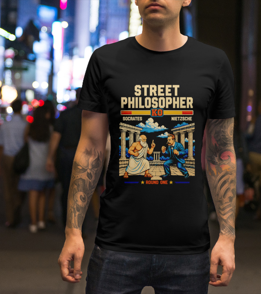 Street Philosopher KO Socrates Nietzsche Round One Colosseum Showdown T-Shirt