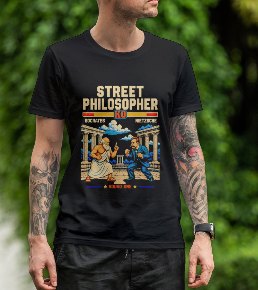 Street Philosopher KO Socrates Nietzsche Round One Colosseum Showdown T-Shirt