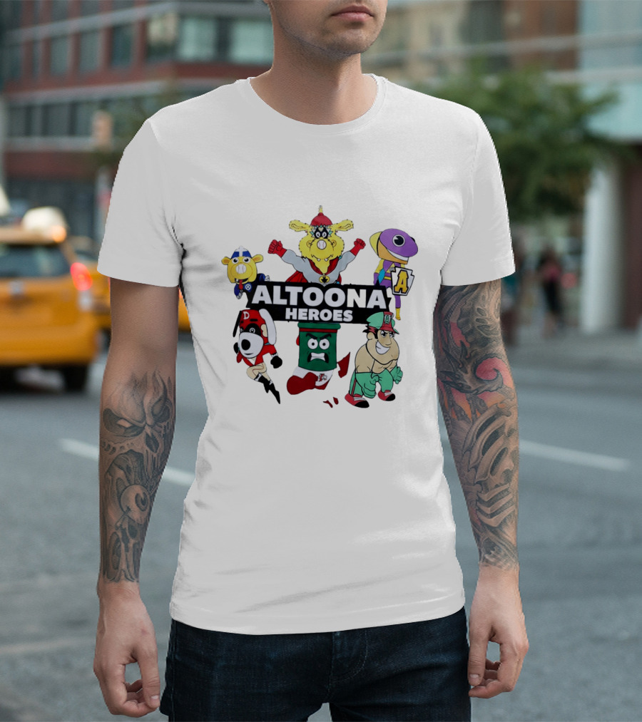 Altoona Heroes Cartoon Characters Collaboration T-Shirt