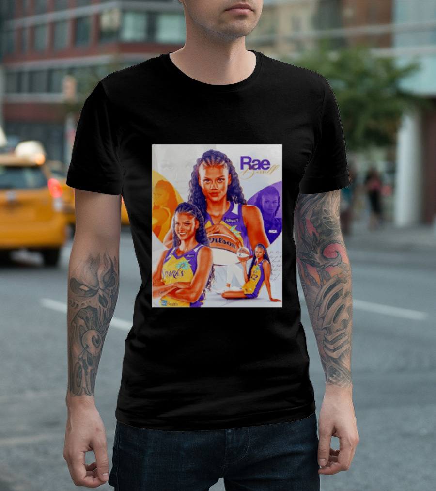 WNBA Rae Burrell Los Angeles Sparks No 22 Wilson Basketball Collage T-Shirt