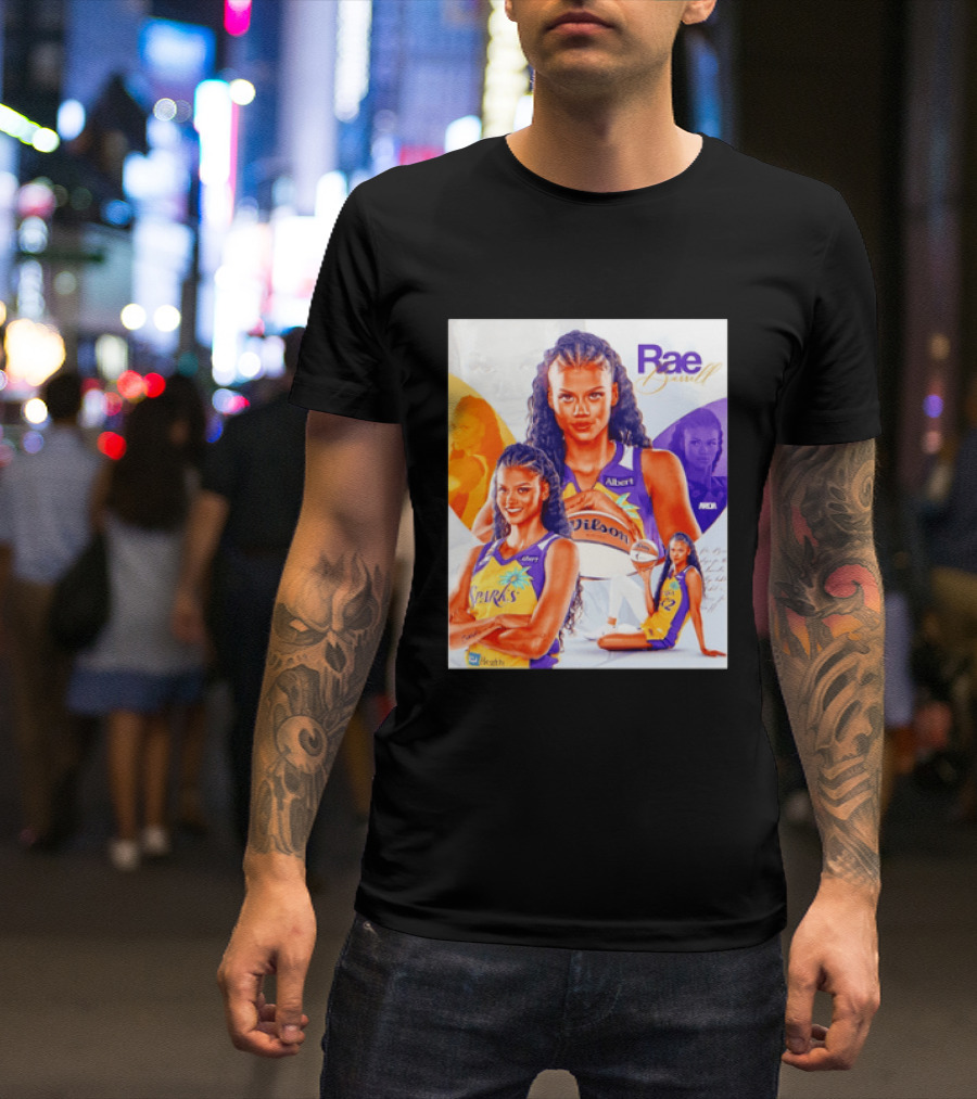 WNBA Rae Burrell Los Angeles Sparks No 22 Wilson Basketball Collage T-Shirt