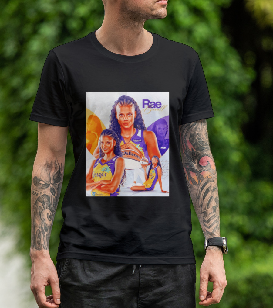 WNBA Rae Burrell Los Angeles Sparks No 22 Wilson Basketball Collage T-Shirt