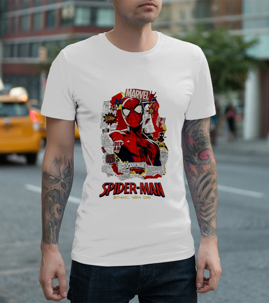 Marvel Spider Man Brand New Day Comic Collage T-Shirt