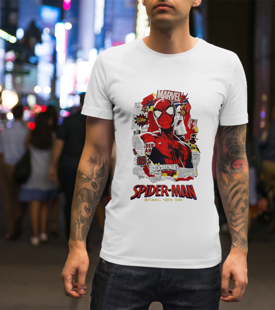 Marvel Spider Man Brand New Day Comic Collage T-Shirt
