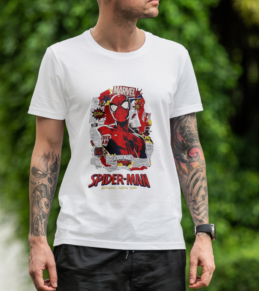 Marvel Spider Man Brand New Day Comic Collage T-Shirt