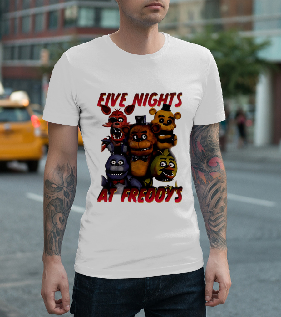 Five Nights At Freddy's Cartoon Characters Freddy Bonnie Chica Foxy T-Shirt