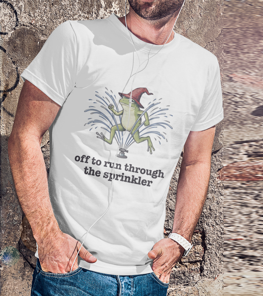 Off To Run Through The Sprinkler Wizard Frog T-Shirt