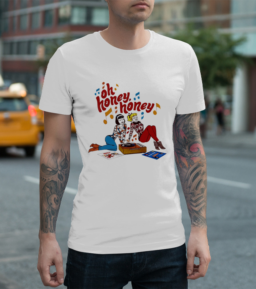 Oh Honey Honey Cartoon Style Retro Fashion Girl Music T-Shirt