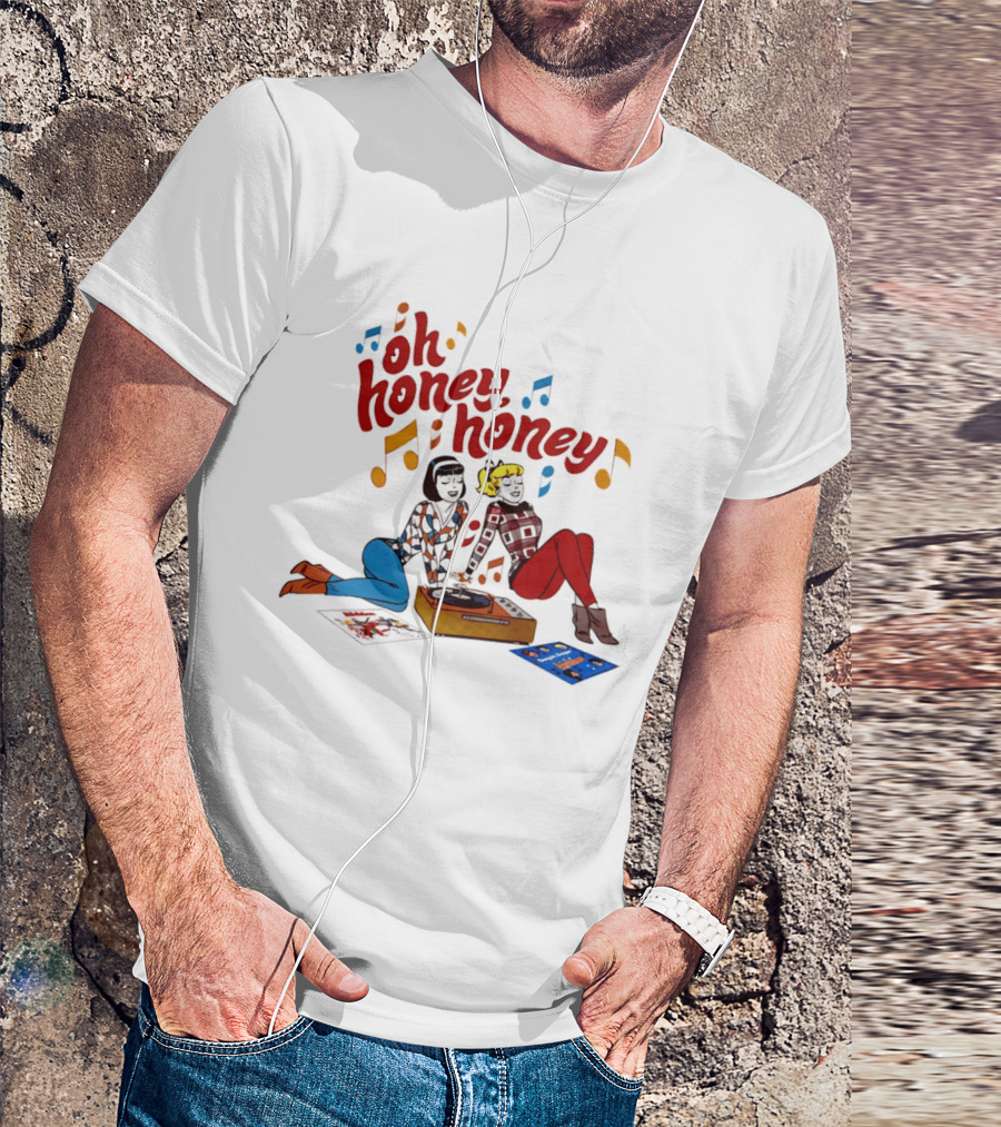 Oh Honey Honey Cartoon Style Retro Fashion Girl Music T-Shirt