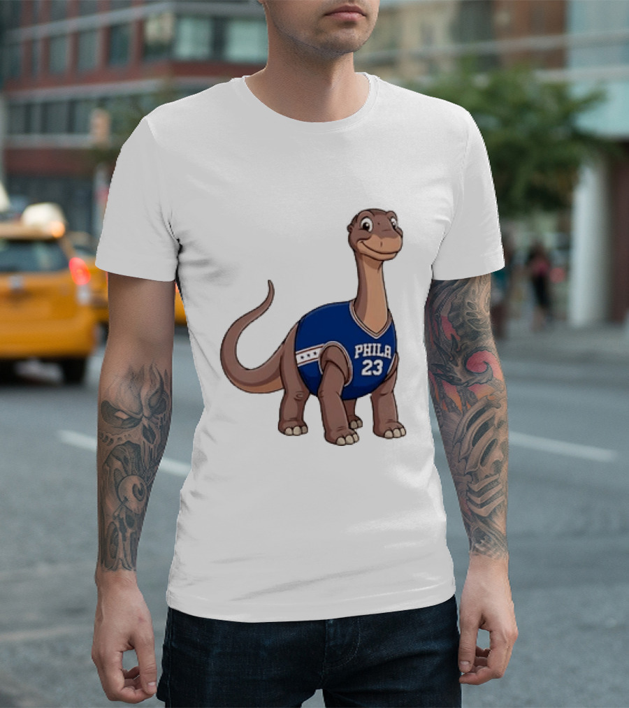 Phila 23 Dinosaur In Philadelphia 76ers Basketball Jersey T-Shirt