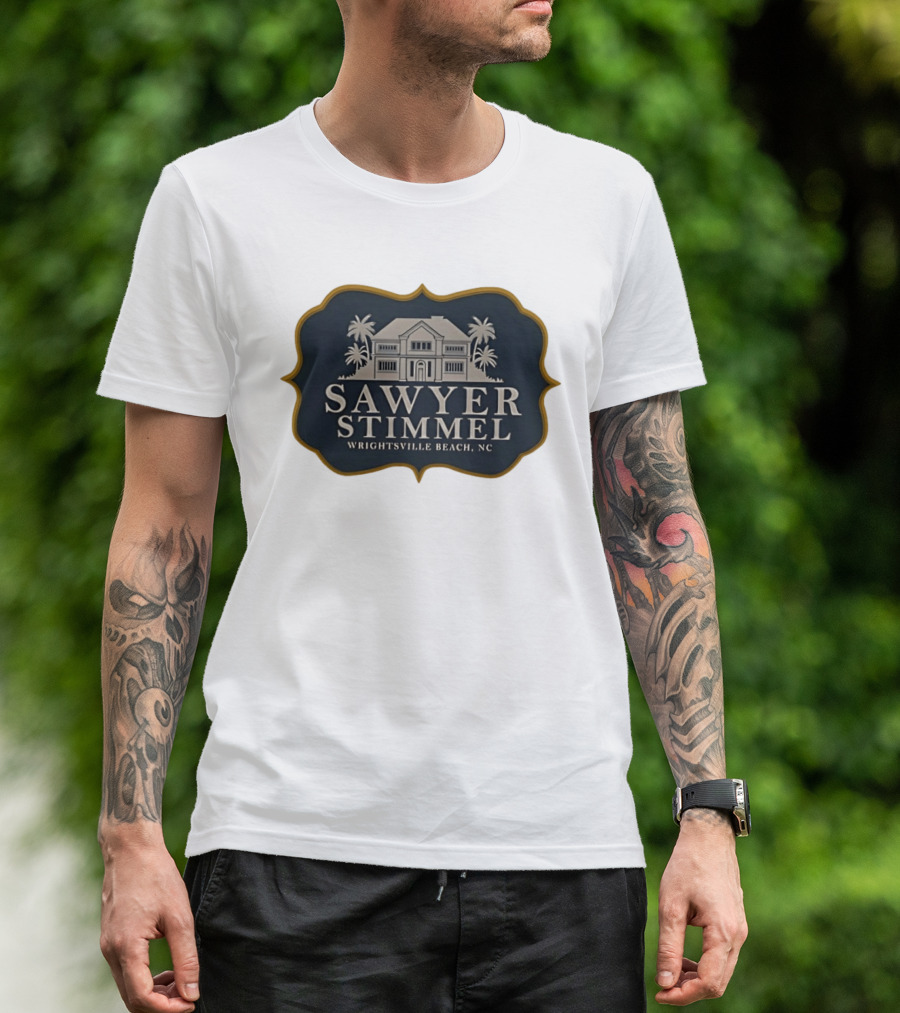 Sawyer Stimmel Wrightsville Beach NC House And Palm Trees T-Shirt