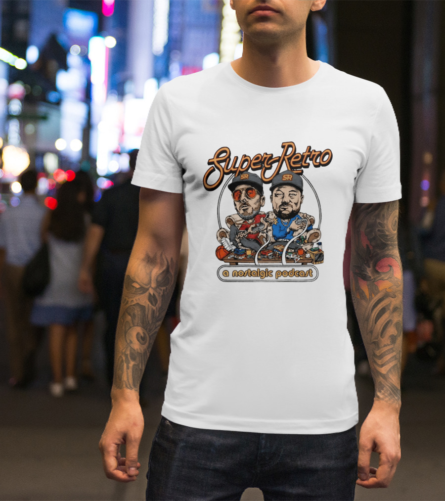 Super Retro SR A Nostalgic Podcast T-Shirt