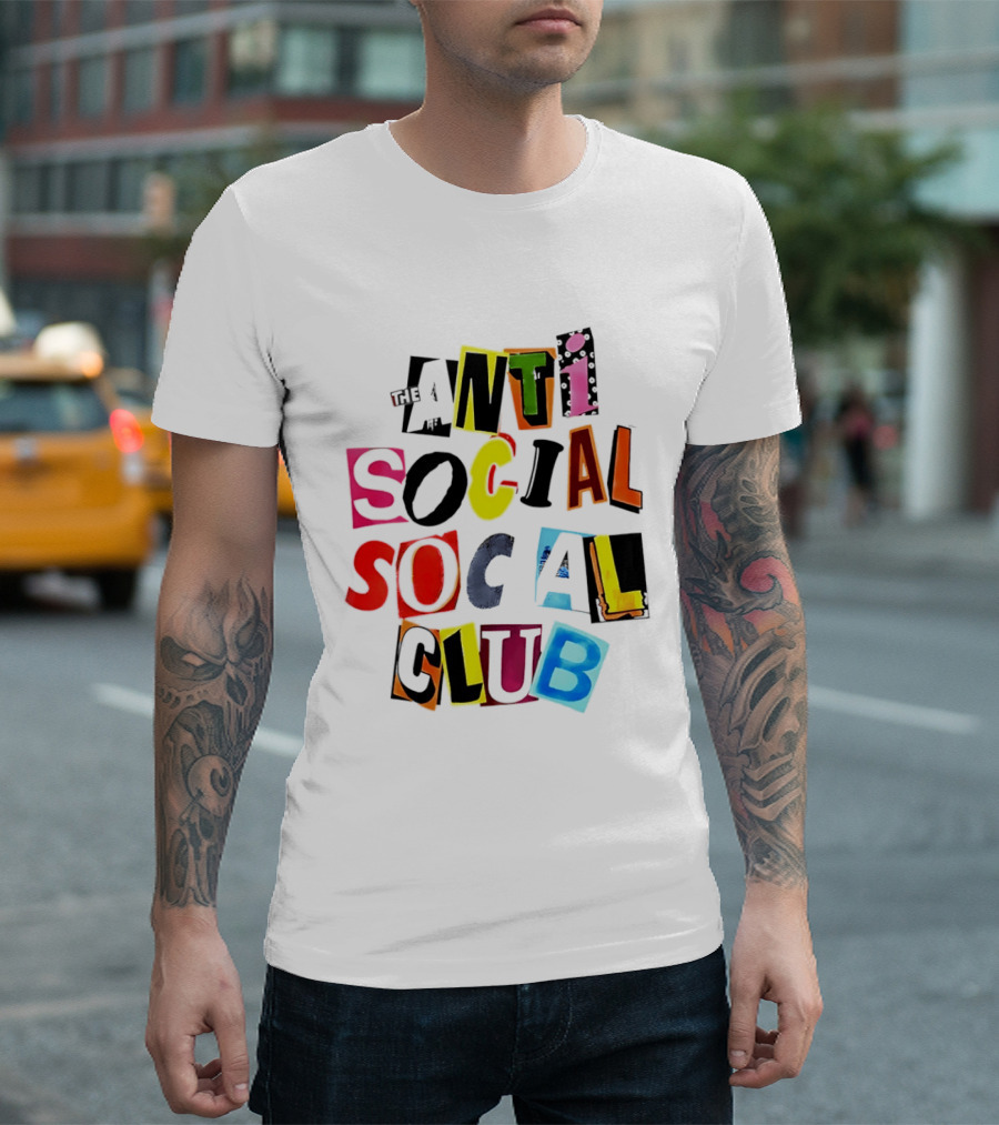 The Anti Social Social Club ASSC Collage Colorful T-Shirt