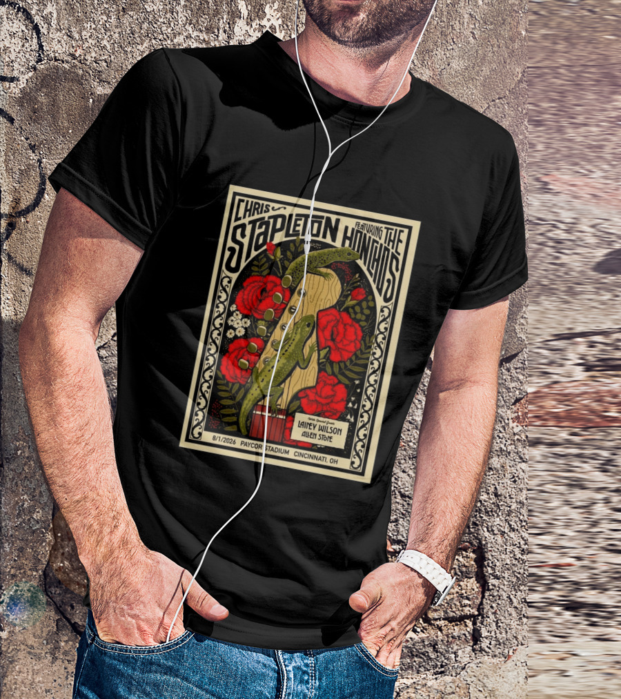 Chris Stapleton Featuring The Honchos Lainey Wilson Allen Stone Cincinnati 2026 Paycor Stadium August 1 T-Shirt