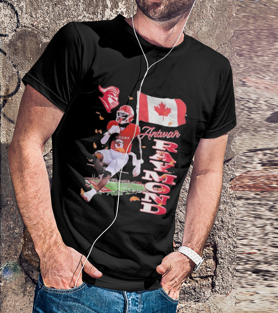Antwan Raymond Rutgers Scarlet Knights Canadian Flag Football T-Shirt