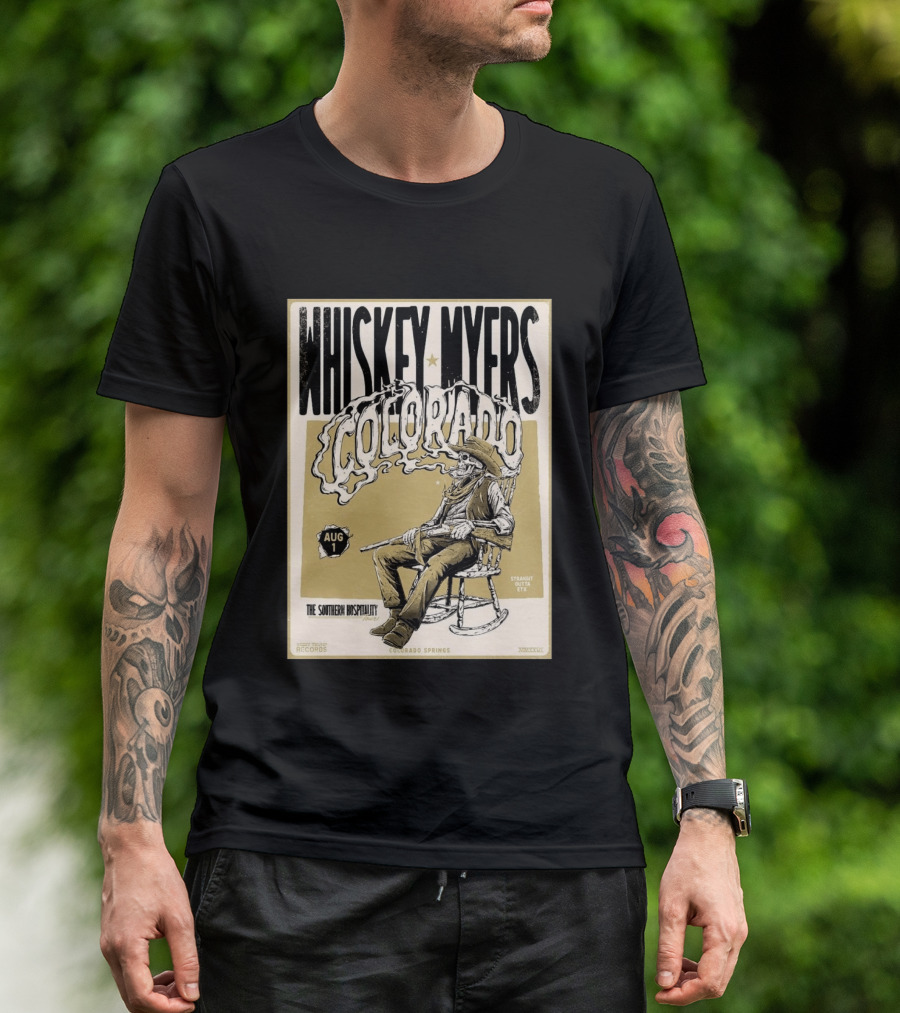Whiskey Myers Colorado Springs Southern Hospitality Tour August 1 Ford Amphitheater 2026 T-Shirt