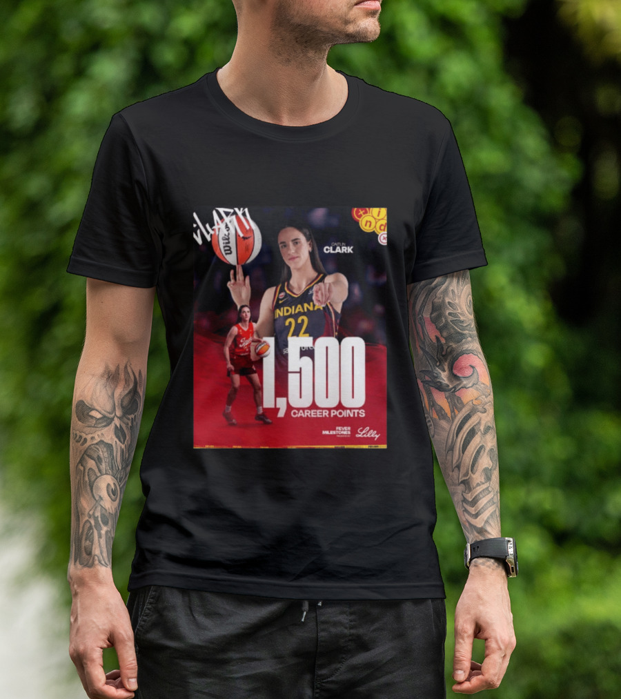 Caitlin Clark Indiana Fever 1500 Career Points Milestone Celebration WNBA Fever Milestones T-Shirt