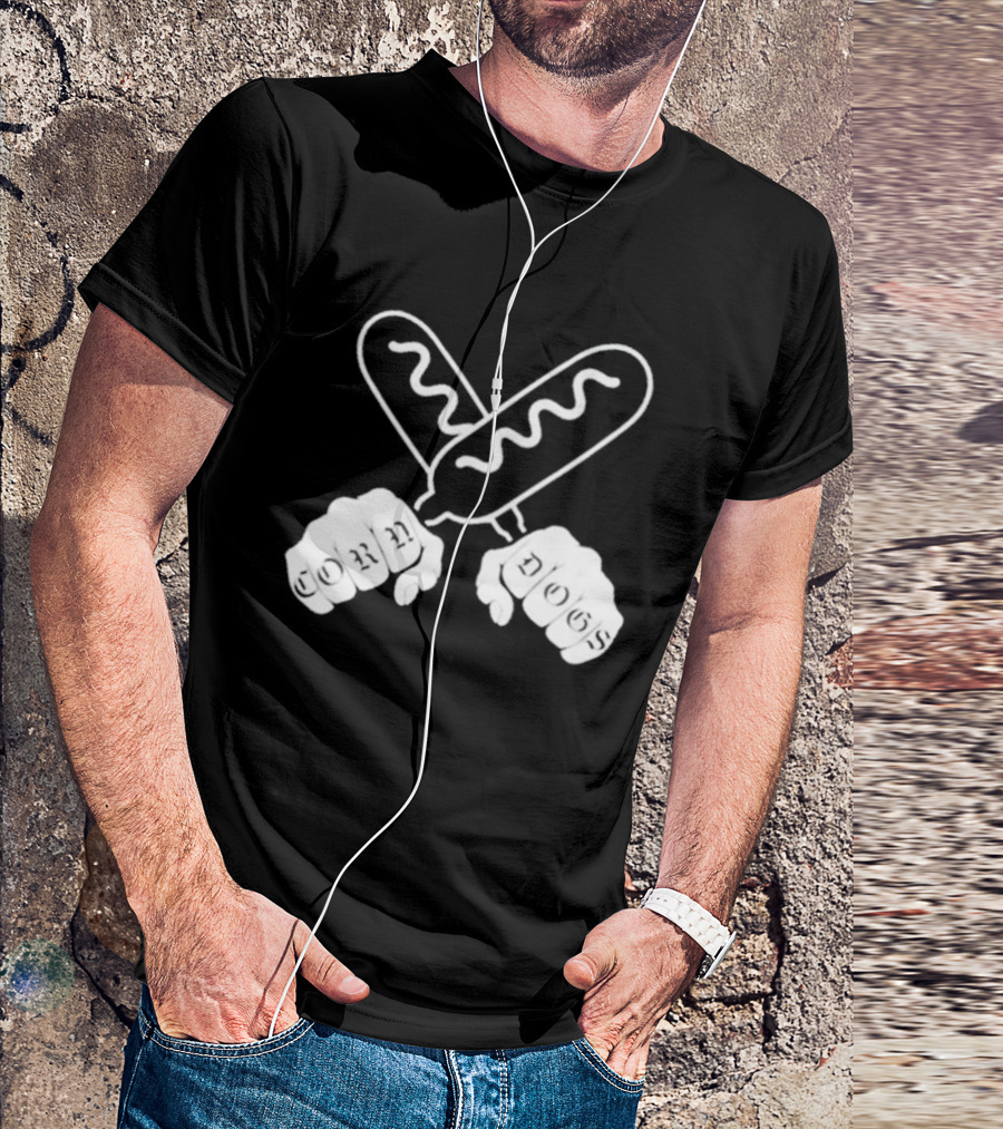 Corndog Knuckles Fun Novelty Design With Crossed Snacks And Fists T-Shirt