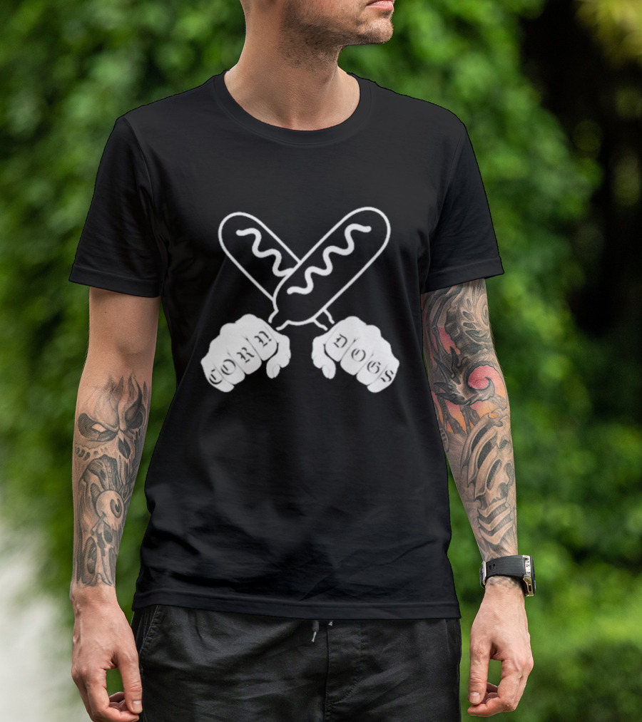 Corndog Knuckles Fun Novelty Design With Crossed Snacks And Fists T-Shirt