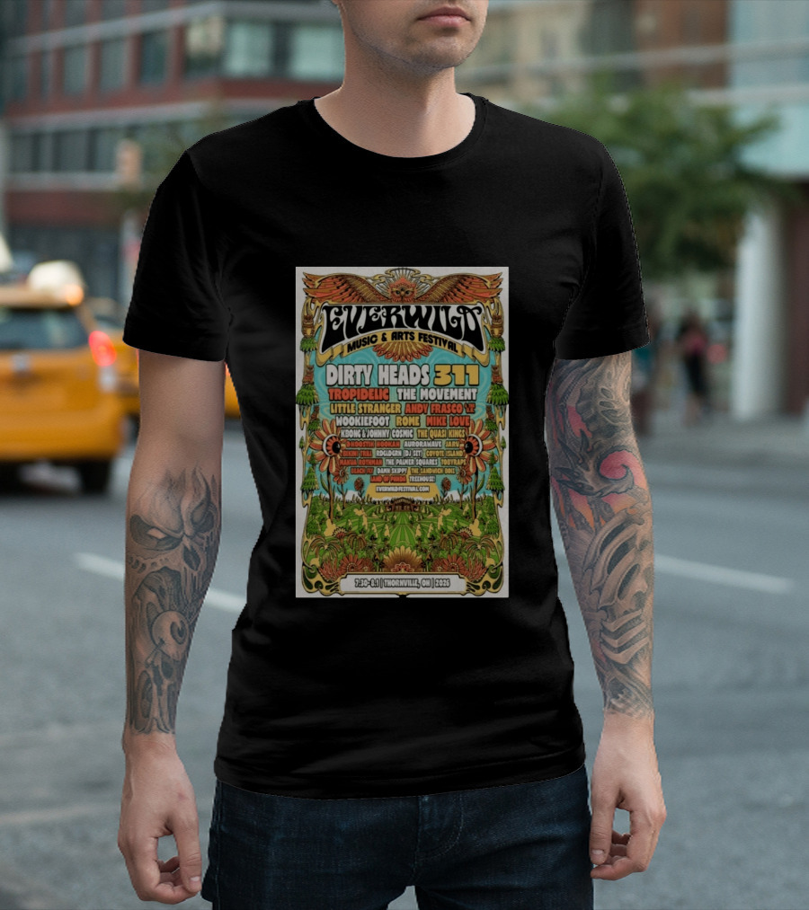 Everwild Music Arts Festival Dirty Heads 311 Tropidelic July August 2026 Thornville T-Shirt