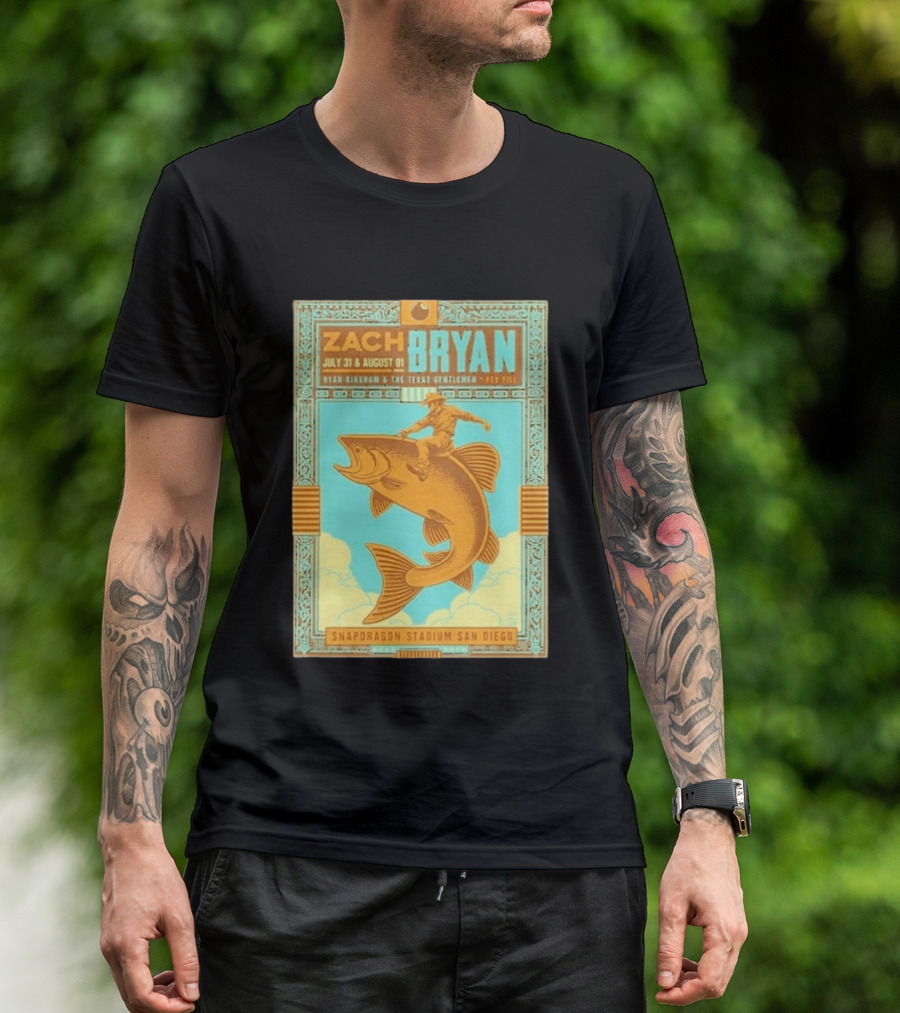 Zach Bryan July 31 August 1 Snapdragon Stadium San Diego Featuring Ryan Bingham The Texas Gentlemen Key Eli 2026 T-Shirt