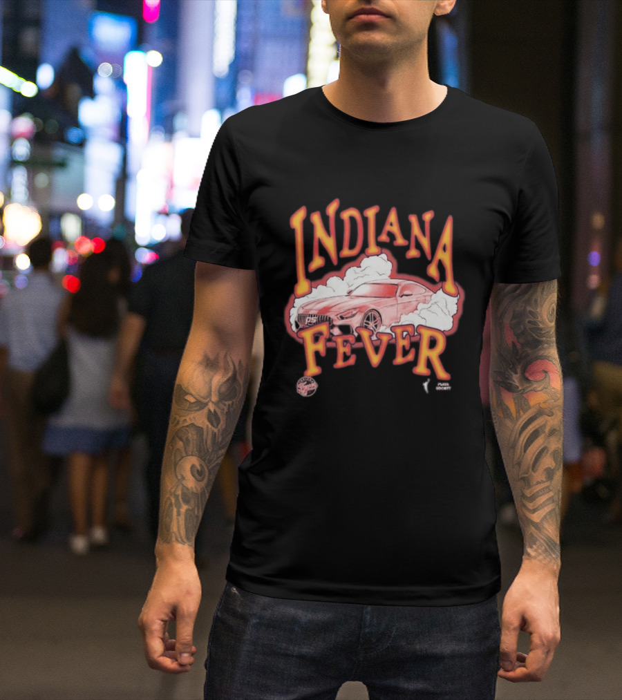 Indiana Fever Playa Society Sketch Car And Smoke T-Shirt