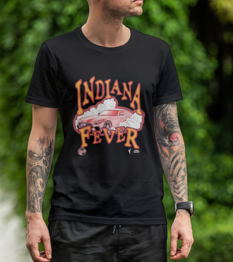 Indiana Fever Playa Society Sketch Car And Smoke T-Shirt