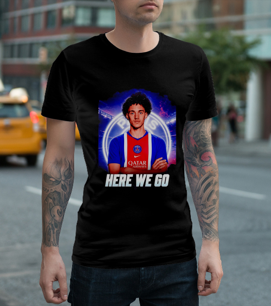 Maghnes Akliouche To Paris Saint Germain Here We Go T-Shirt