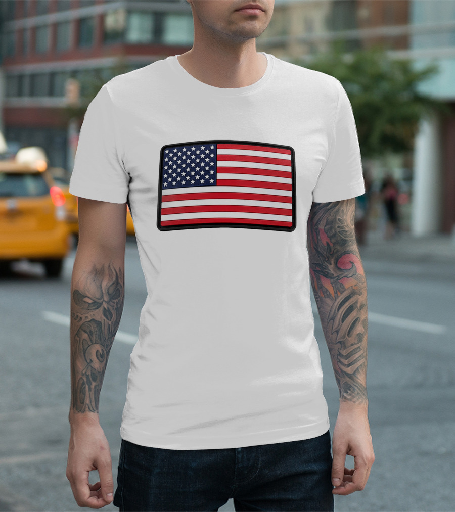 Dan Cevette American Flag Hat United States Stars And Stripes T-Shirt