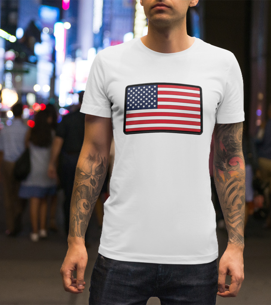 Dan Cevette American Flag Hat United States Stars And Stripes T-Shirt