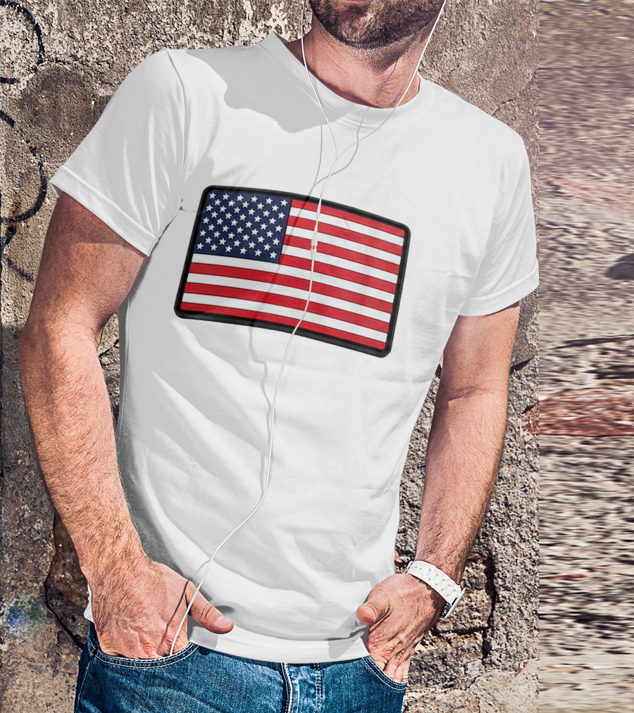 Dan Cevette American Flag Hat United States Stars And Stripes T-Shirt