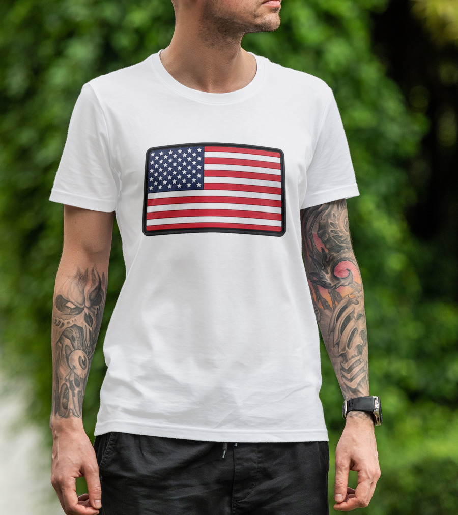 Dan Cevette American Flag Hat United States Stars And Stripes T-Shirt