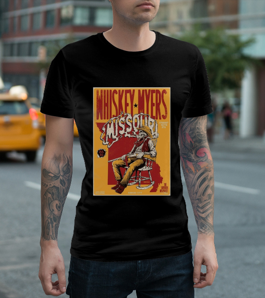 Whiskey Myers Missouri Tour 2026 Kansas City Morton Amphitheater July 30 Straight Outta ETX T-Shirt