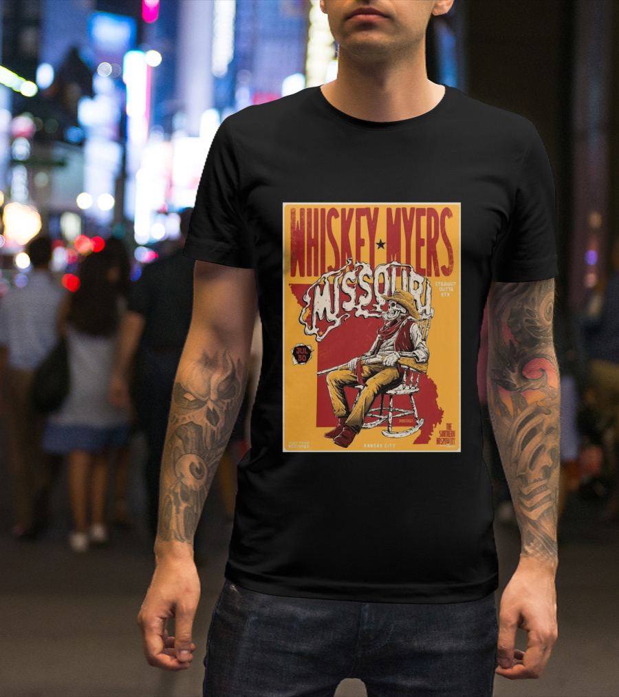 Whiskey Myers Missouri Tour 2026 Kansas City Morton Amphitheater July 30 Straight Outta ETX T-Shirt