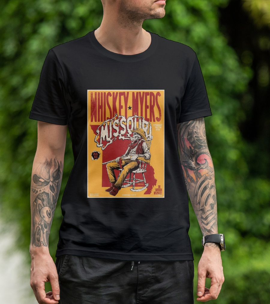 Whiskey Myers Missouri Tour 2026 Kansas City Morton Amphitheater July 30 Straight Outta ETX T-Shirt