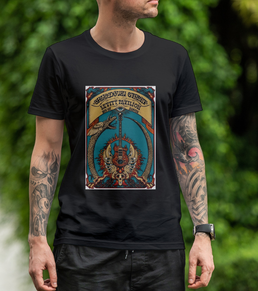 Shakedown Street Levitt Pavilion Aug 1 Denver 2026 Snake Guitar Skull T-Shirt