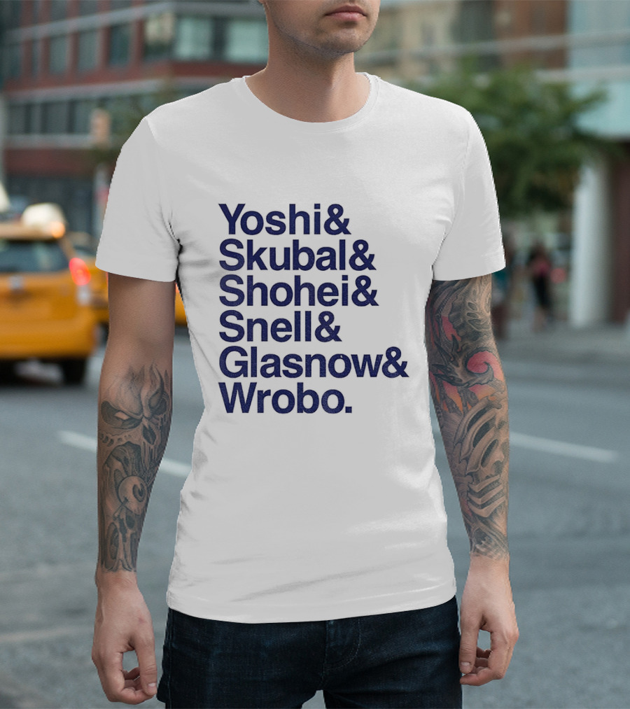 Yoshi Skubal Shohei Snell Glasnow Wrobo Dodgers Pitchers Ampersand T-Shirt
